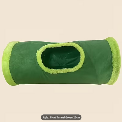 Cat Play Tunnel with Hanging Toy - Grey/Green/Blue or Pink