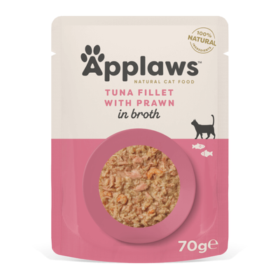 Applaws Cat Tuna Fillet with Prawn in Broth 70g Pouch