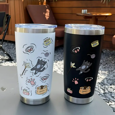 Cute Cat Insulated Stainless Steel Travel Mug