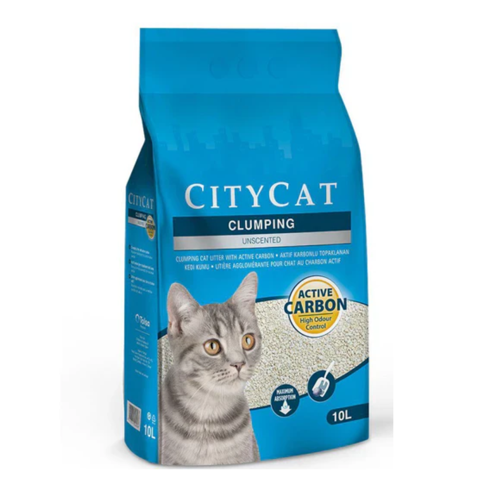 City Cat Unscented Active Carbon Clumping Litter 10L