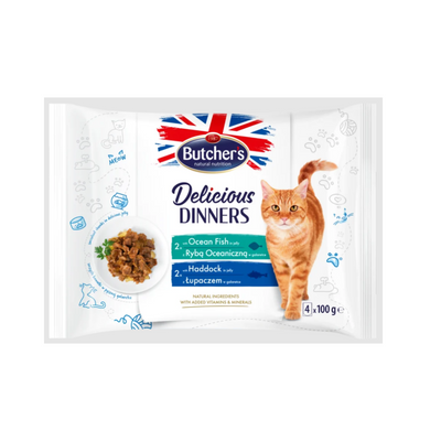 Butcher's Cat Delicious Dinners Ocean Fish & Haddock 4x100g