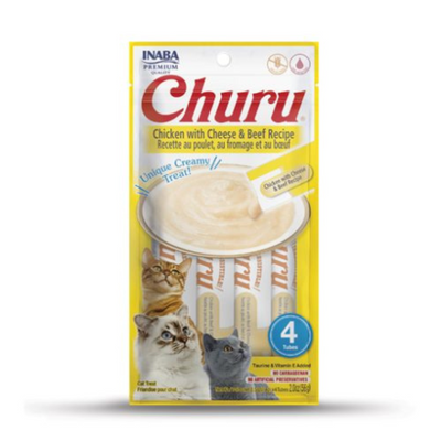 Churu Cat Chicken Cheese & Beef Puree 4 x 14g