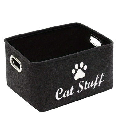 Felt Cat Storage Bin - Grey