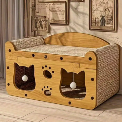 Cat House with hanging toys 51 x 24 x 30cm