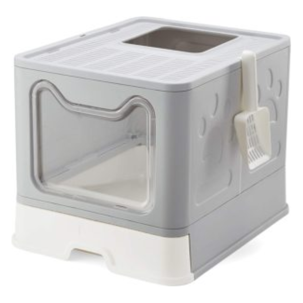 Hooded Stainless Steel Litter Box 36x55x35cm