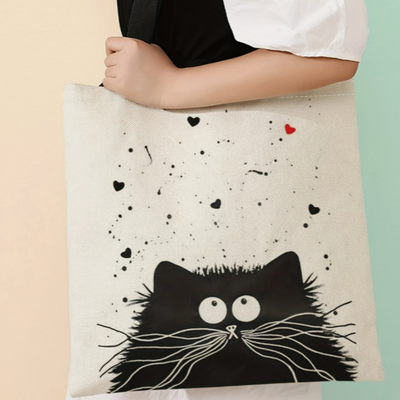 Fun Cat Canvas Tote Bag