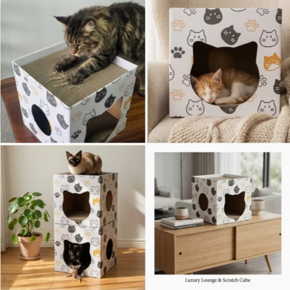 Modern Cat Cube 31x31cm