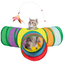 T-Shaped Cat Play Tunnel with Toys