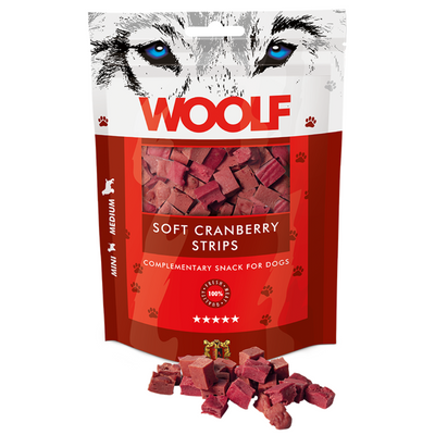Woolf Soft Chicken & Cranberry Strips 100g