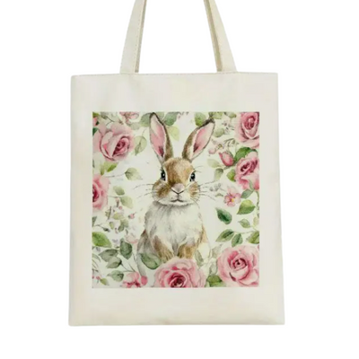 Chic Rabbit Canvas Tote Bag