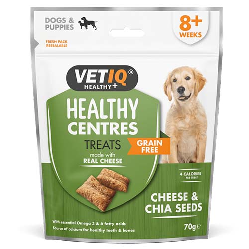 VetIQ Dog Healthy Centers Treats Cheese & Chia Seeds for Dogs 70g