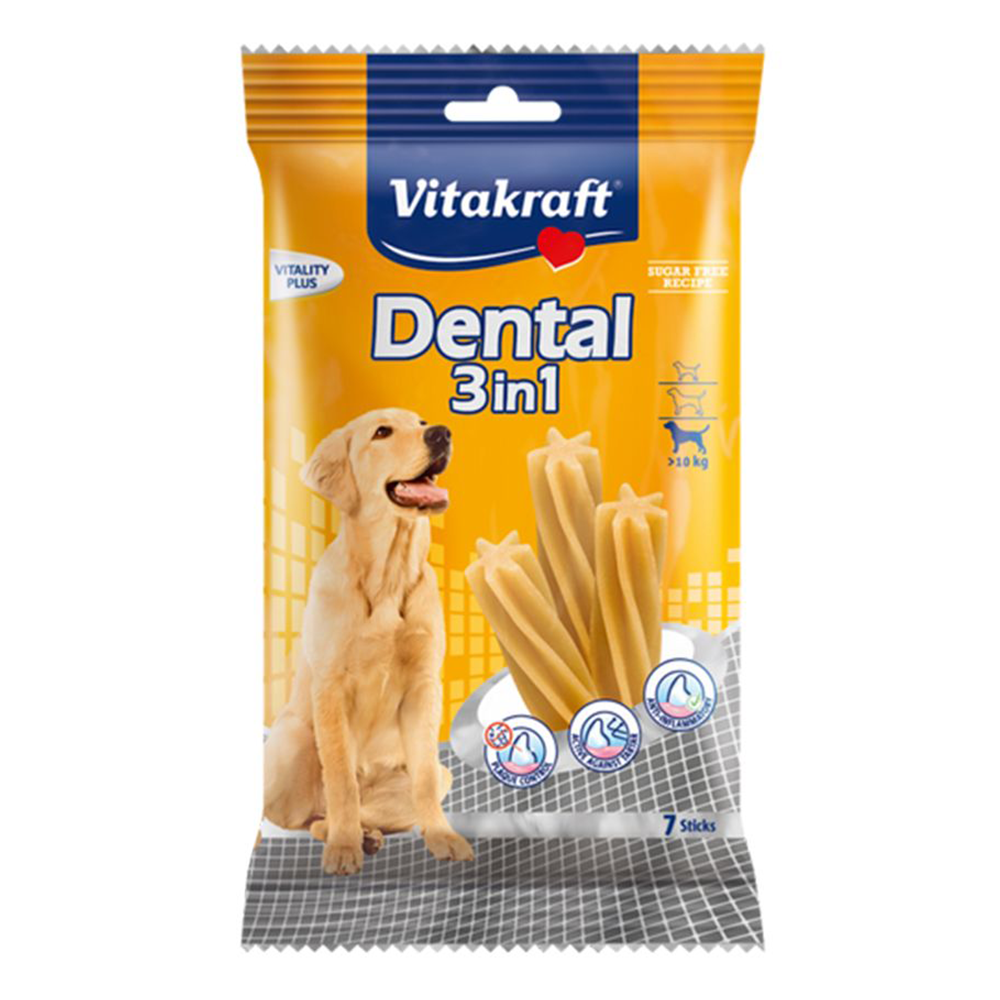 Vitakraft Dental Sticks for Medium and Large Dogs (pack of 7)