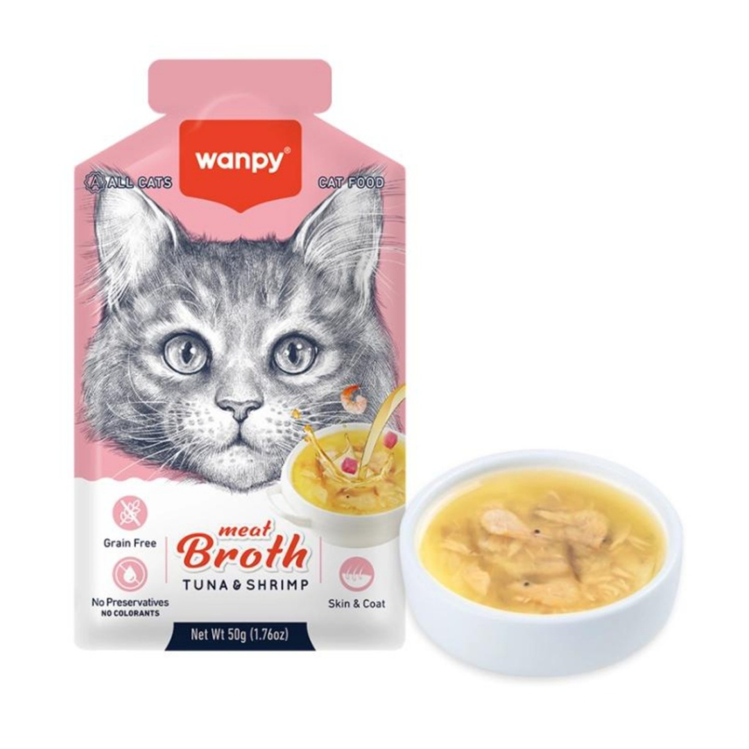 Wanpy Cat Meat Broth Tuna & Shrimp 50g