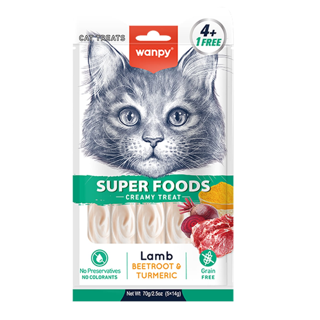 Wanpy Cat Creamy Treat Lamb with Beetroot & Turmeric 5x12g