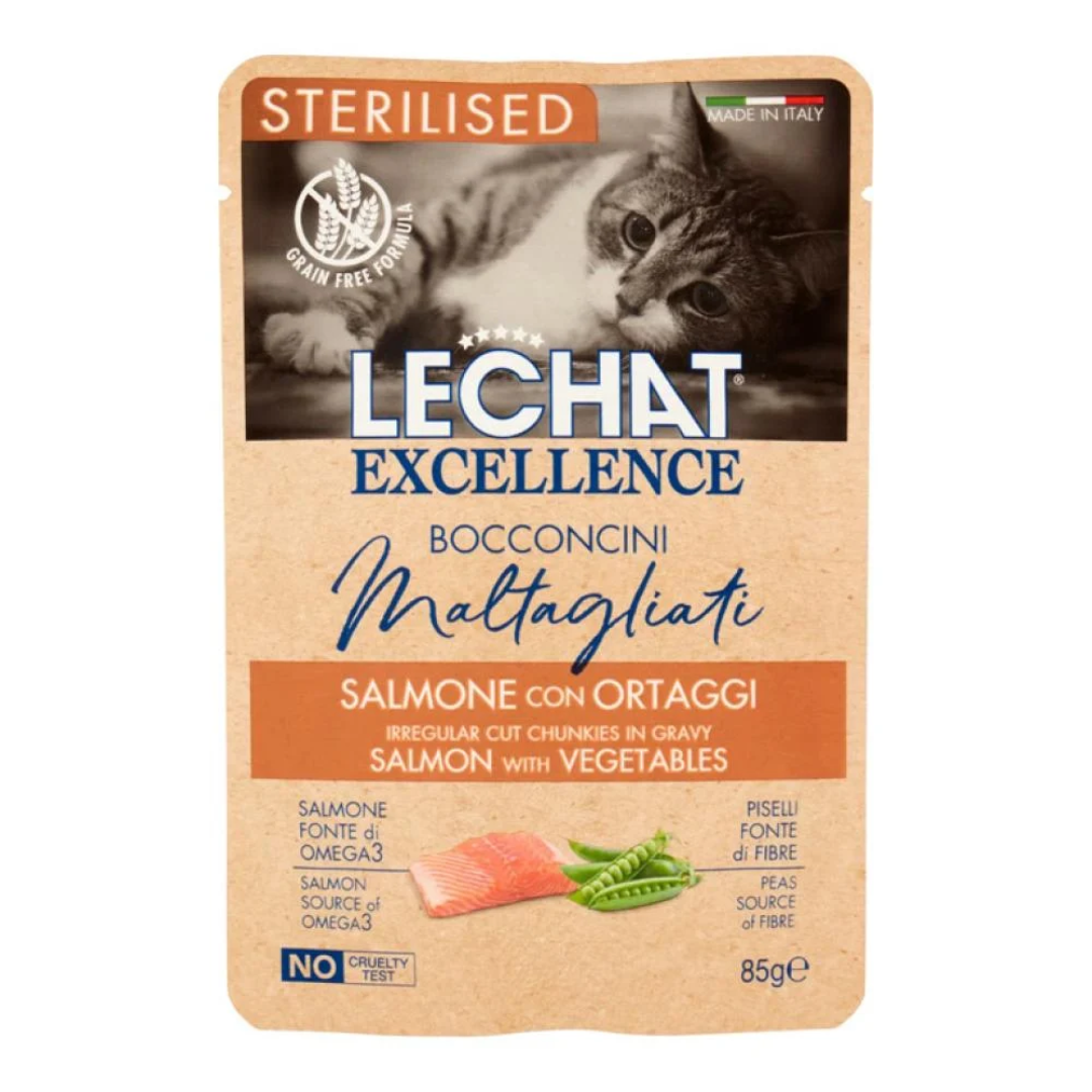 LeChat Excellence Cat Sterilised Salmon & Vegetables 85g