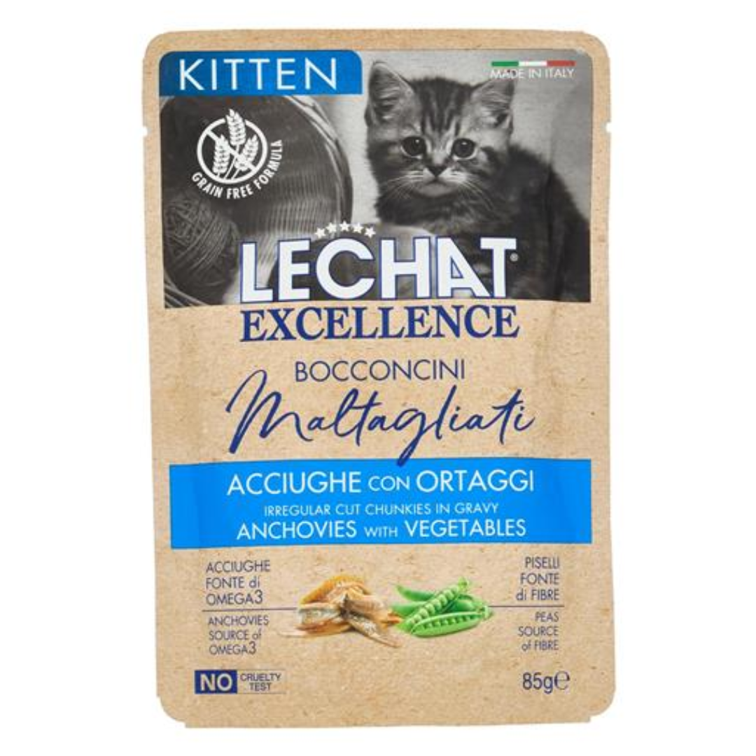 LeChat Excellence Kitten Anchovy & Vegetables 85g