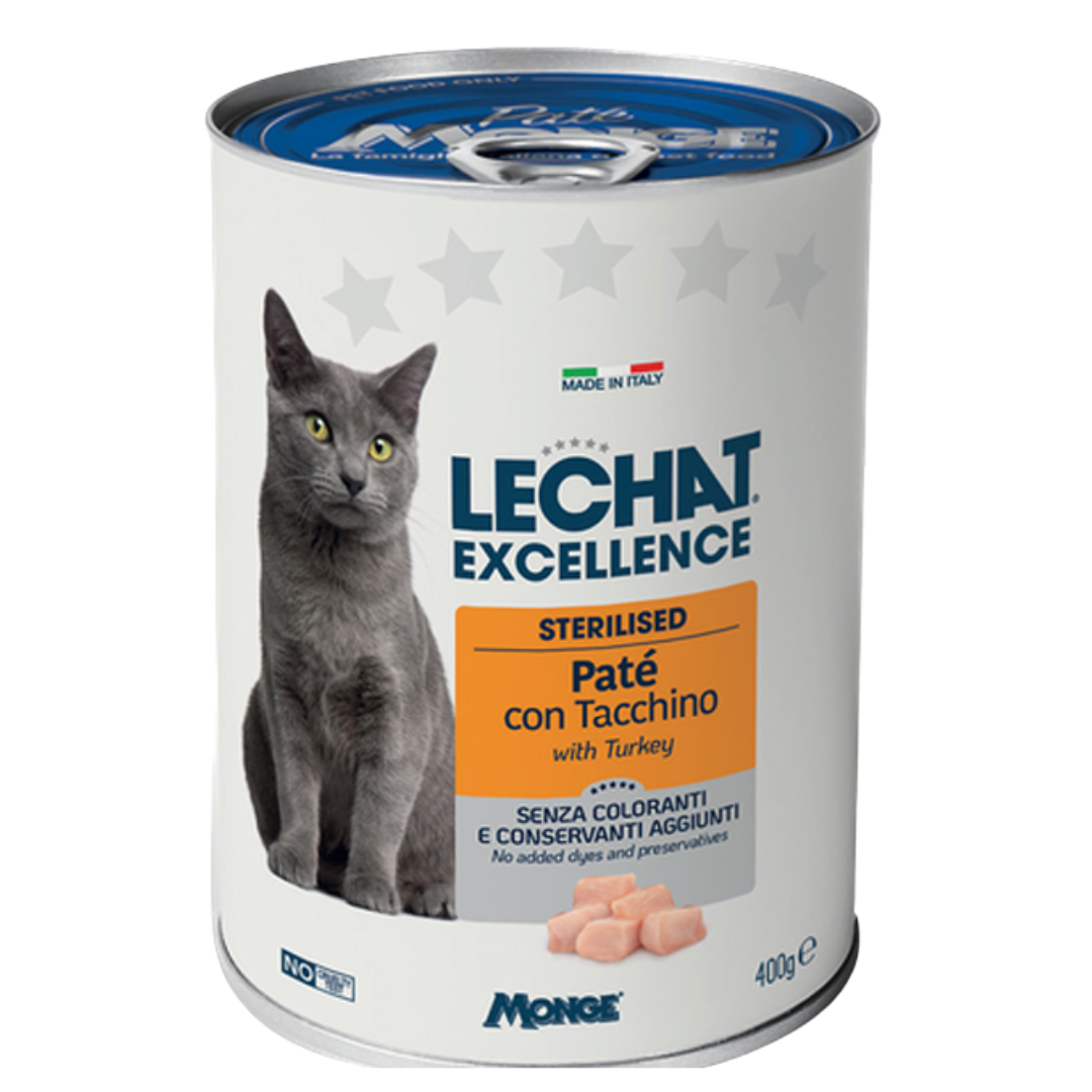 LeChat Excellence Sterilised Cat Turkey Pate 400g