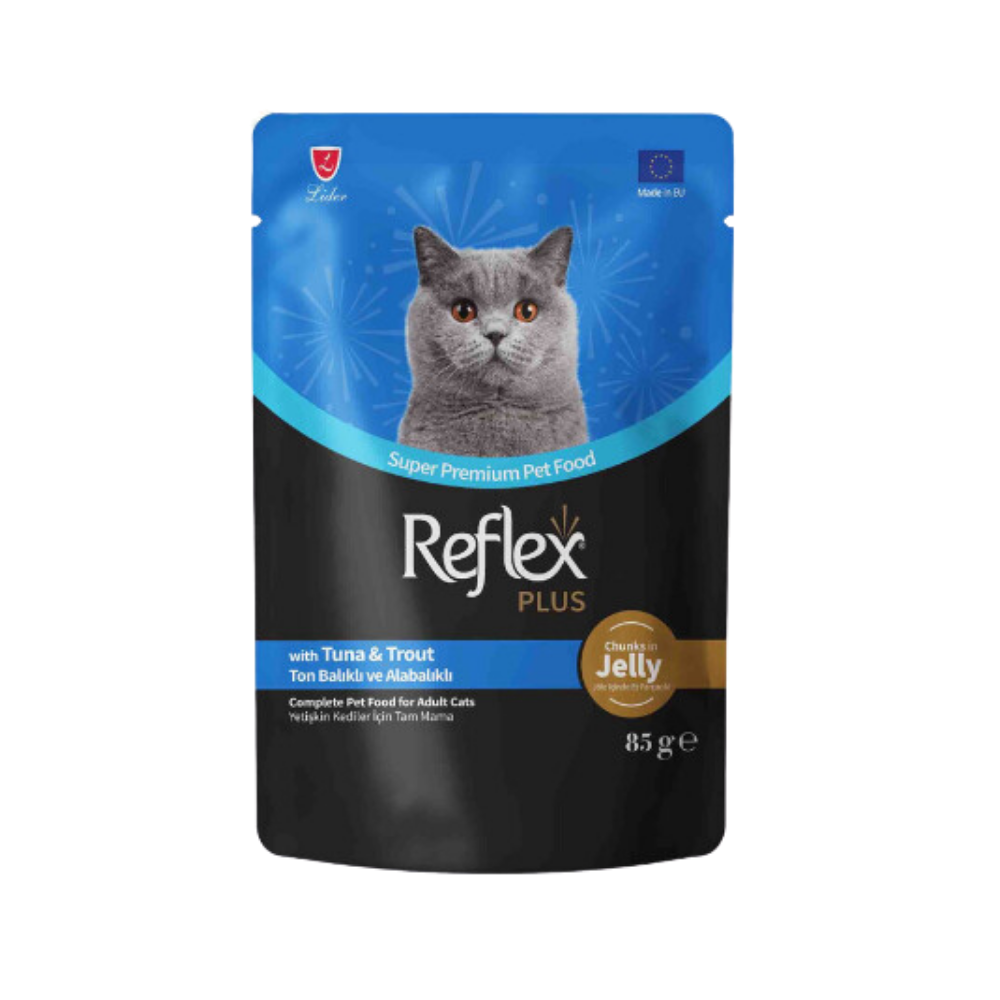Reflex Plus Cat Tuna & Trout Chunks in Jelly 85g
