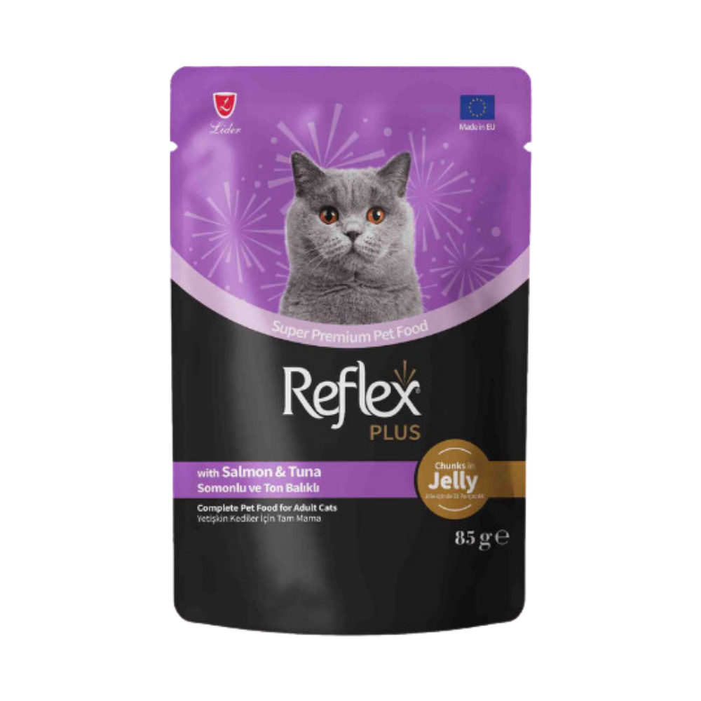 Reflex Plus Cat Salmon & Tuna Chunks in Jelly 85g