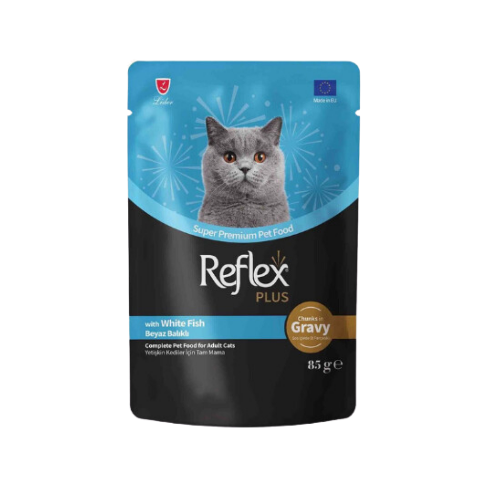 Reflex Plus Cat White Fish Chunks in Gravy 85g