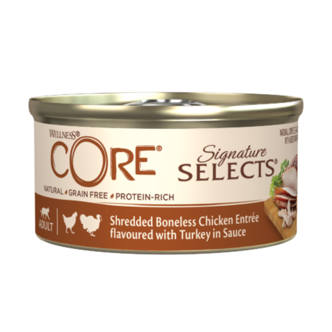 Wellness Core Cat Shredded Chicken with Turkey in Sauce 79g