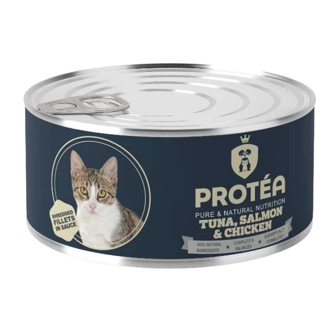 Protea Cat Tuna, Salmon & Chicken Fillets in Gravy 70g
