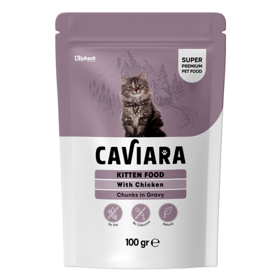 Caviara Kitten Chicken Chunks in Gravy 100g