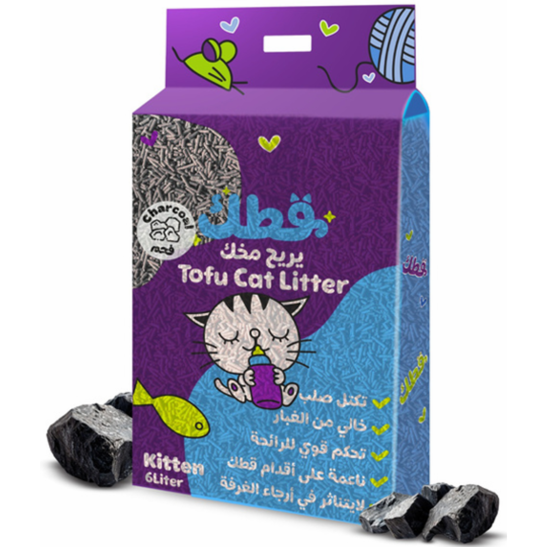 Qottak Soya Clump Kitten Litter Charcoal 6L