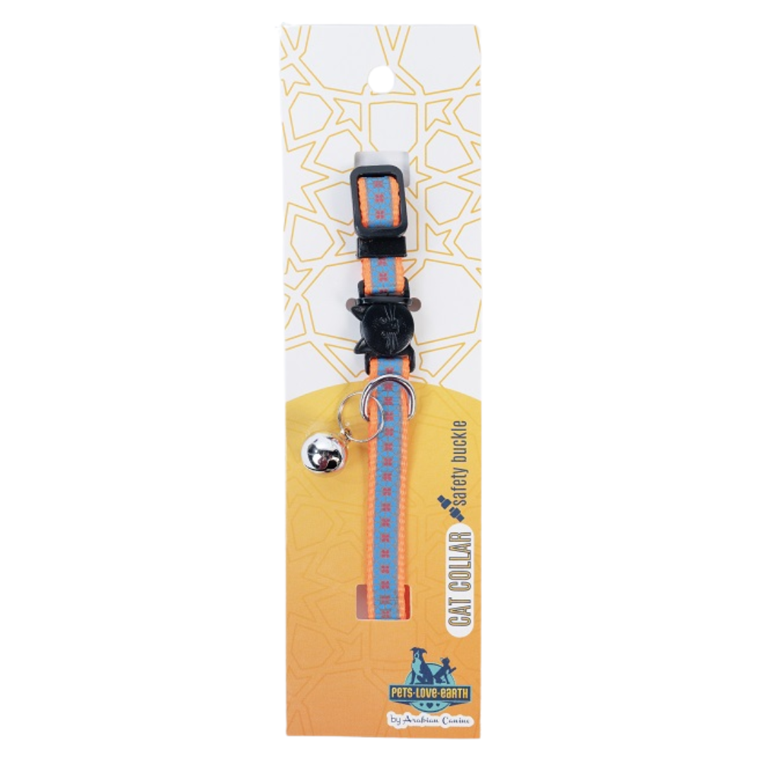 Pets.Love.Earth Blue & Orange Reflective Cat Collar