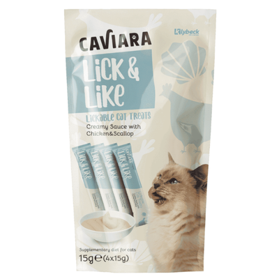 Caviara Cat Treat Chicken & Scallop 4x15g