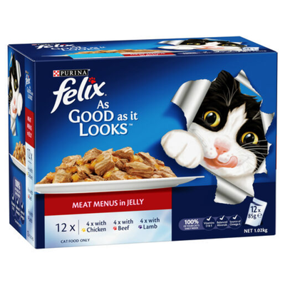 Felix Meat Menus in Jelly 12x85g