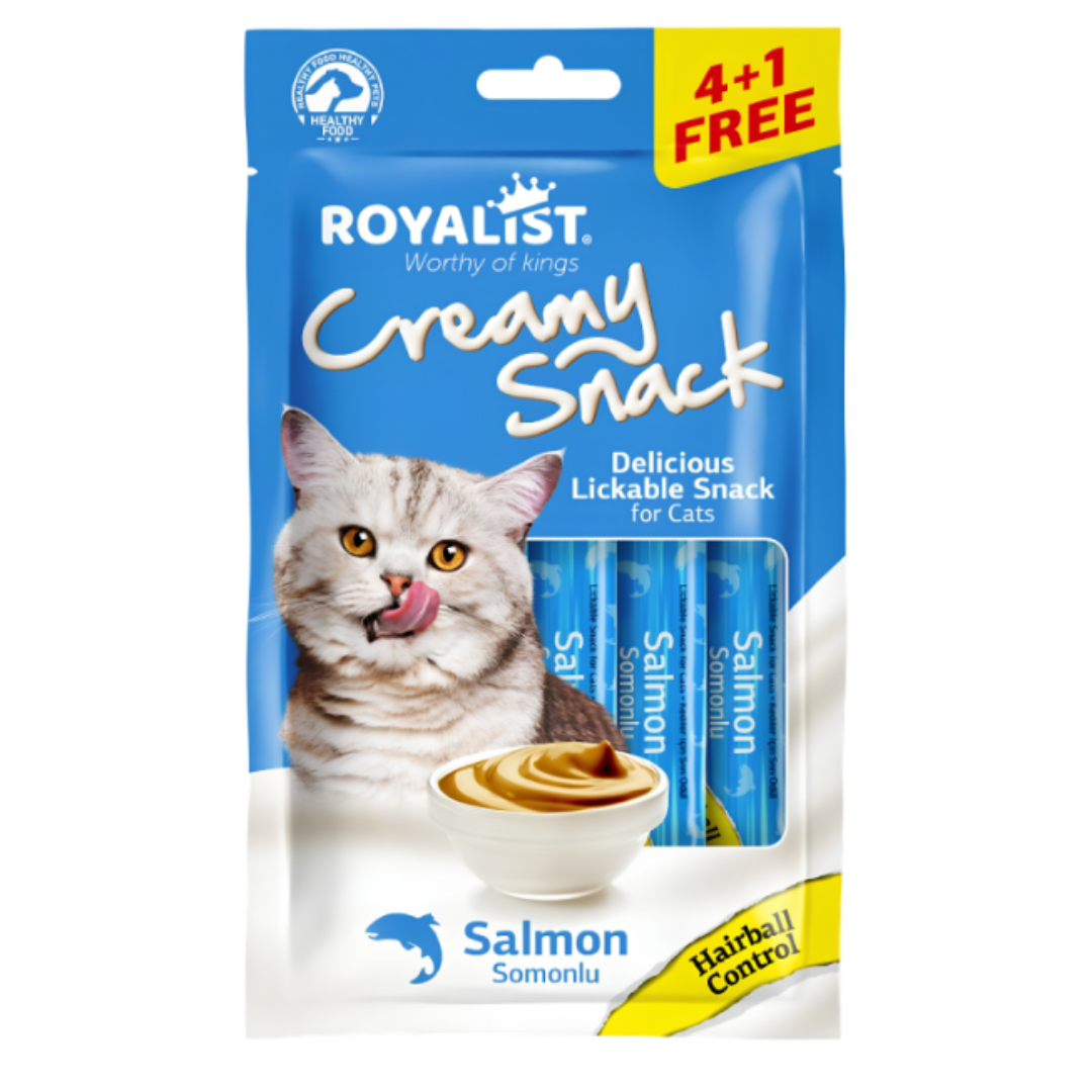 Royalist Cat Creamy Treat Salmon Hairball Control 5x15g