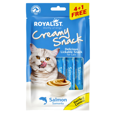 Royalist Cat Creamy Treat Salmon Hairball Control 5x15g