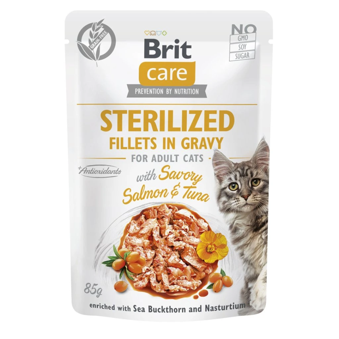 Brit Care Sterilised Cat Salmon & Tuna in Jelly 85g