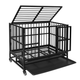 Dog Fort Heavy Duty Pet Crate with Wheels