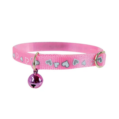 Zolux Pink Heart Cat Collar with Bell