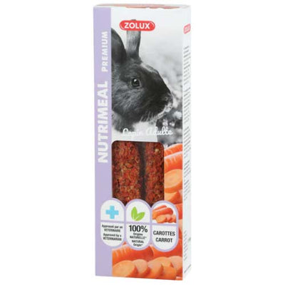 Zolux Nutrimeal Premium Carrot Stick Treats For Rabbits & Dwarf Rabbits 115g