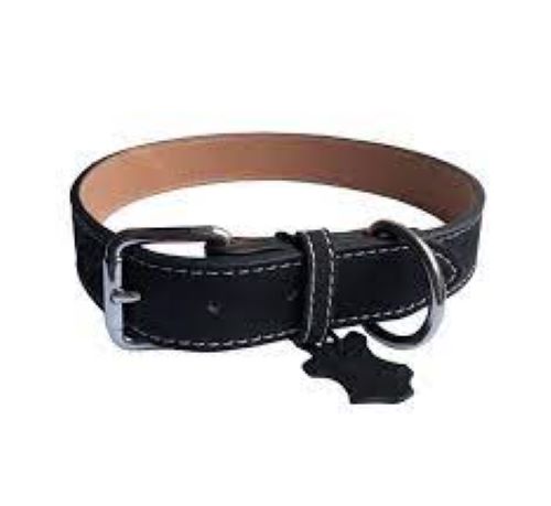 Dog & Co Black Leather Dog Collar