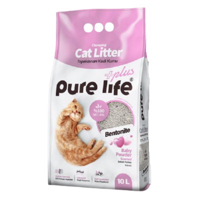 Pure Life Plus Clumping Cat Litter Baby Powder 10L