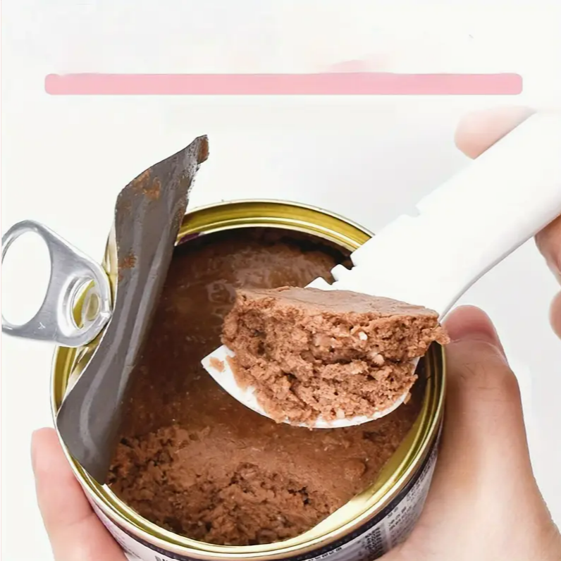 فتاحة علب/ملعقة من السيليكون مع غطاء للعلبة