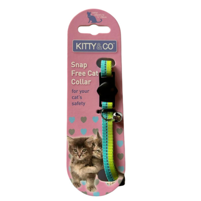 Kitty & Co Lime/Aqua Cat Collar