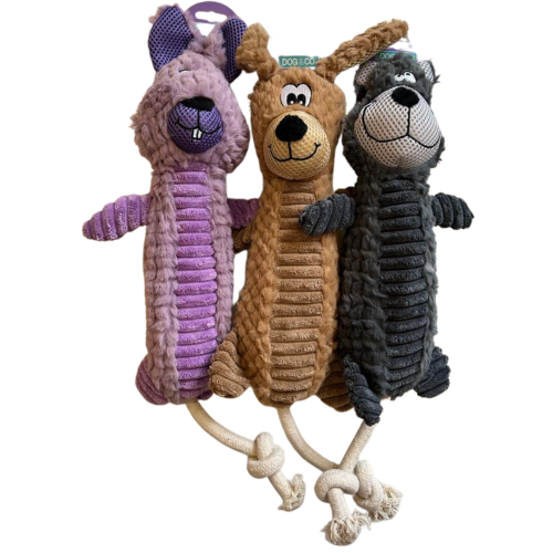 Plush Squeaky Animal Rope Dog Toy