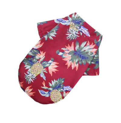 Pet Summer Shirt - Burgundy Tropical