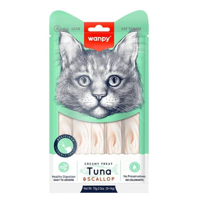 EXP 08DEC25 Wanpy Creamy Cat Treat Tuna Flavour 5pc Pack 70g