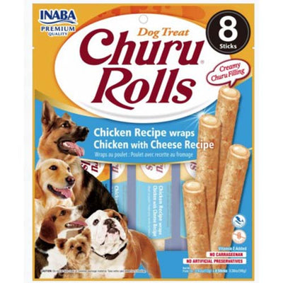 Churu Rolls Chicken & Cheese for Dogs 8 x 12g