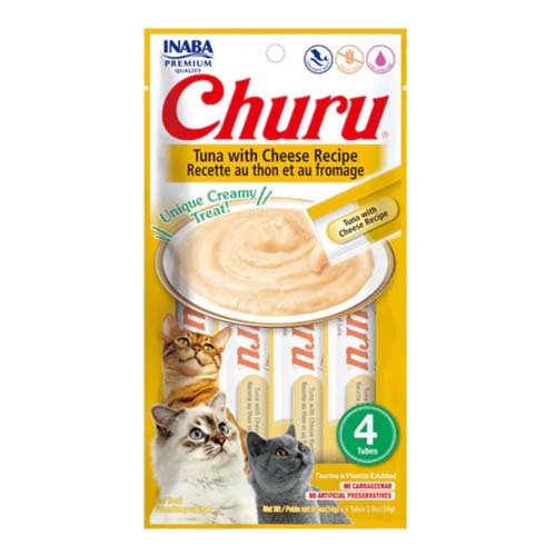 Churu Tuna & Cheese Puree Cat Treats 4 x 14g