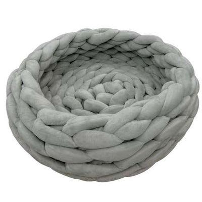 Cotton Rope Woven Ped Bed Grey