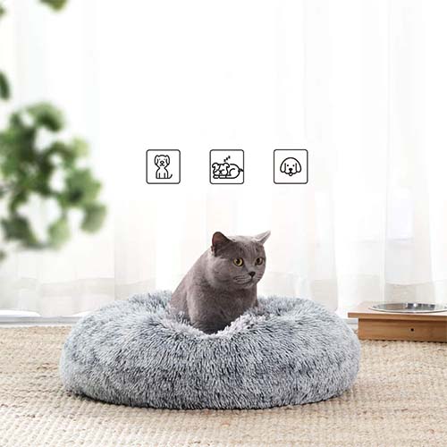 Feandrea Round Pet Bed 50cm Grey