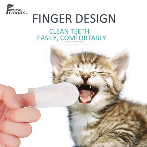 Fresh Friends Dental Finger Wipes for Cats and Dogs Pack of 50