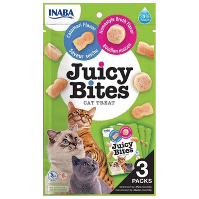 Juicy Bites for Cats Broth & Calamari Pack of 3